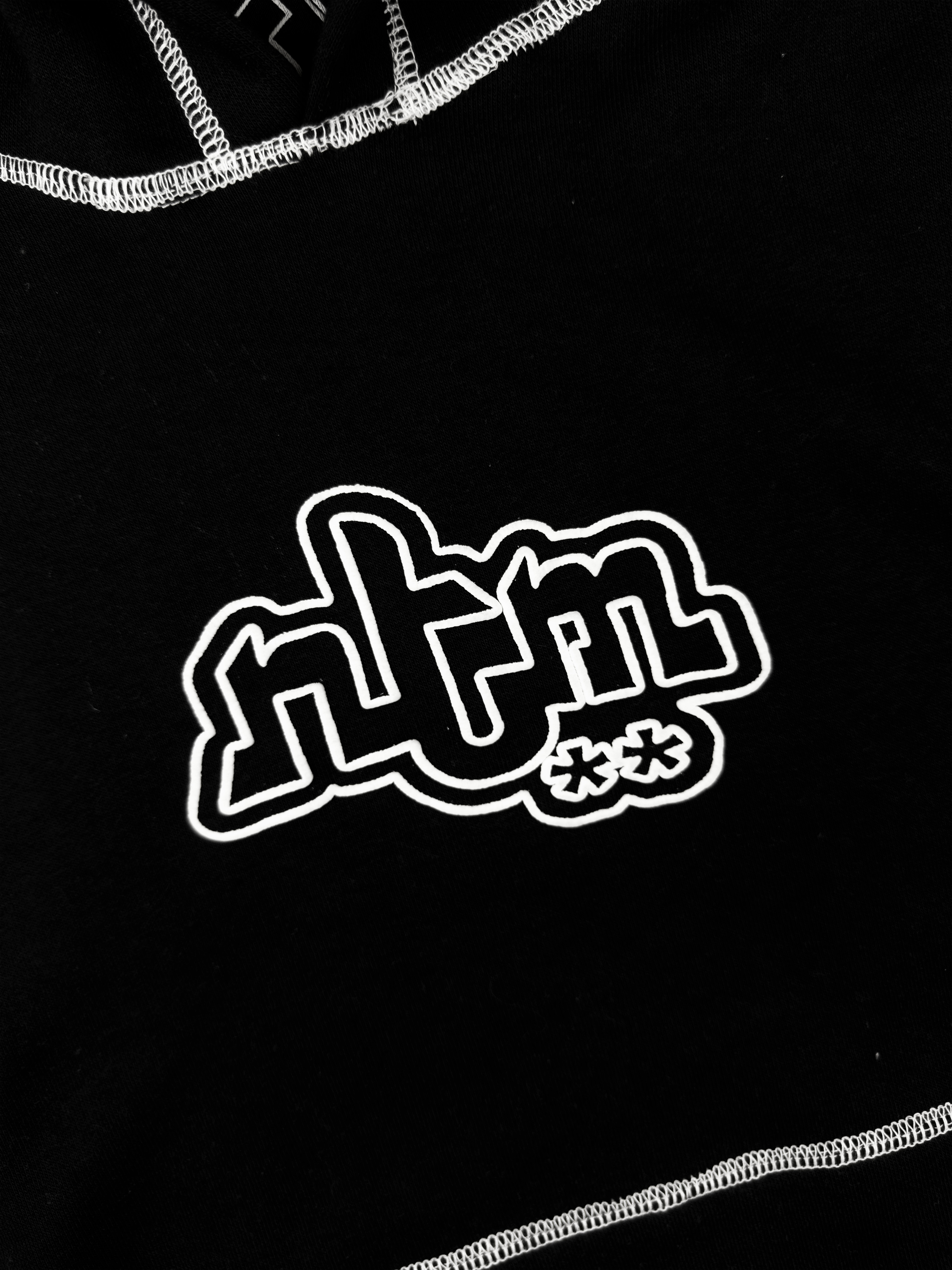 COVERSTITCH HOODIE BLACK