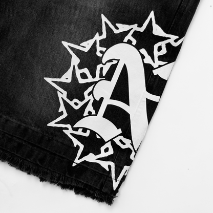 BLACK DENIM STARZ JORTS