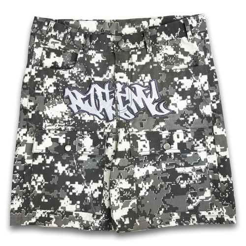 CAMO DENIM SHORTS