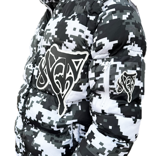 2 v 1 Péřová bunda NOTIME White camo