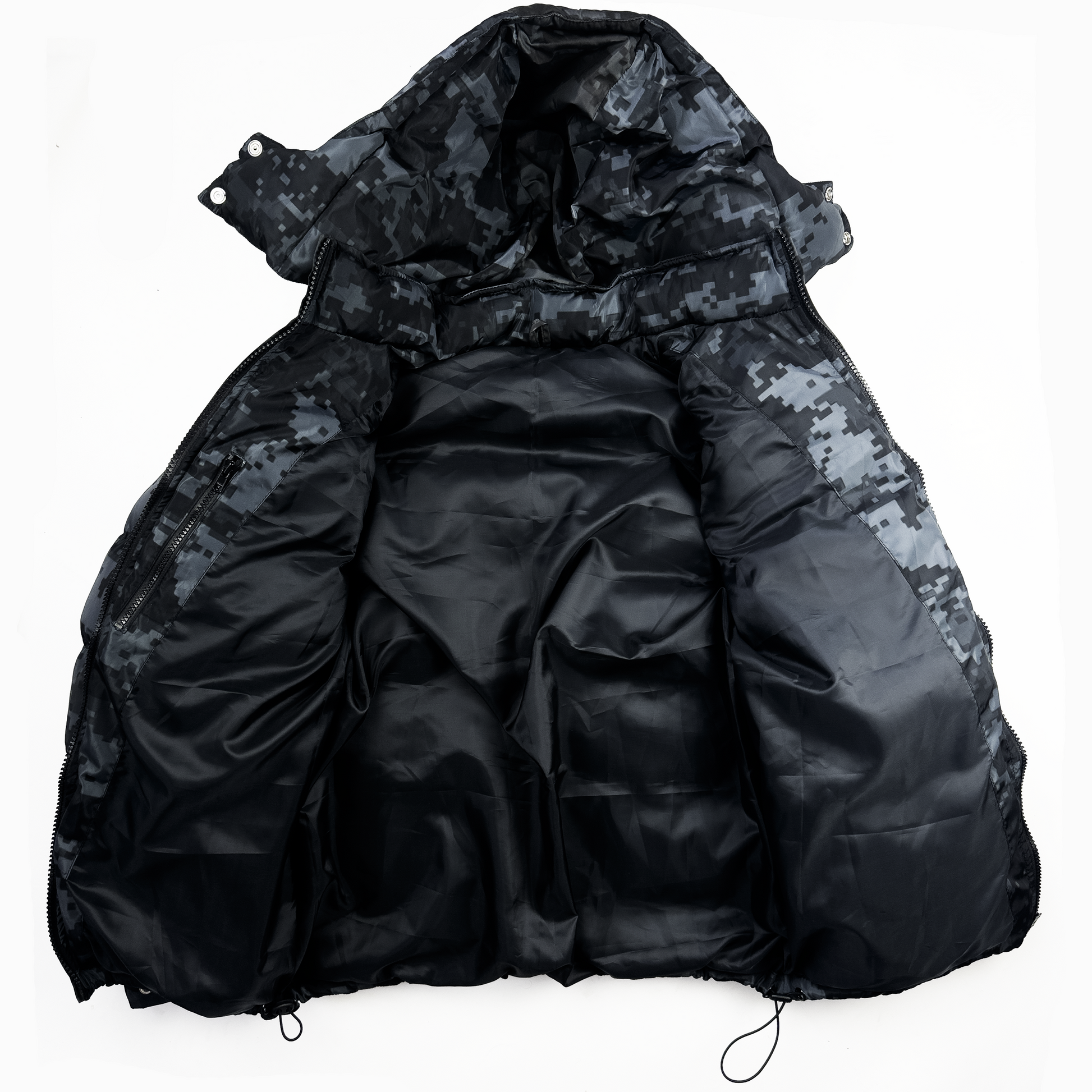 2 v 1 Péřová bunda NOTIME Black Camo