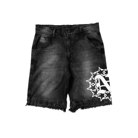 BLACK DENIM STARZ JORTS