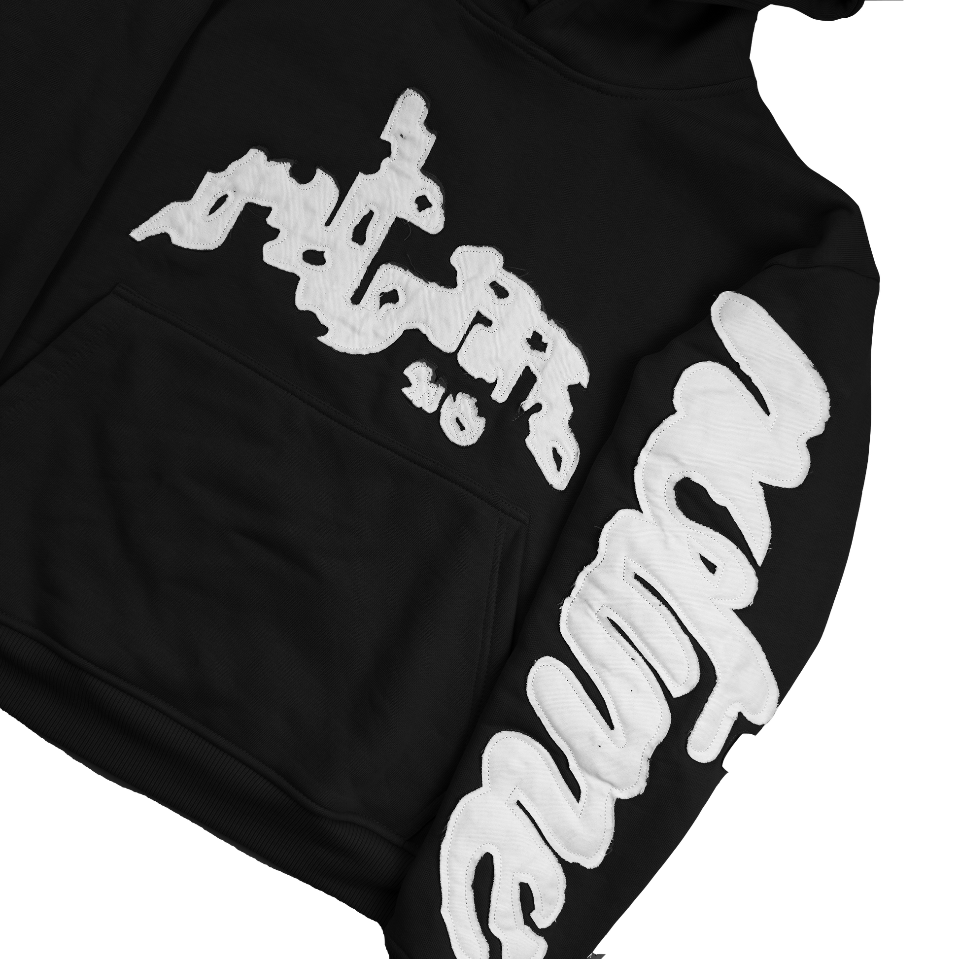 BLACK PATCH HOODIE