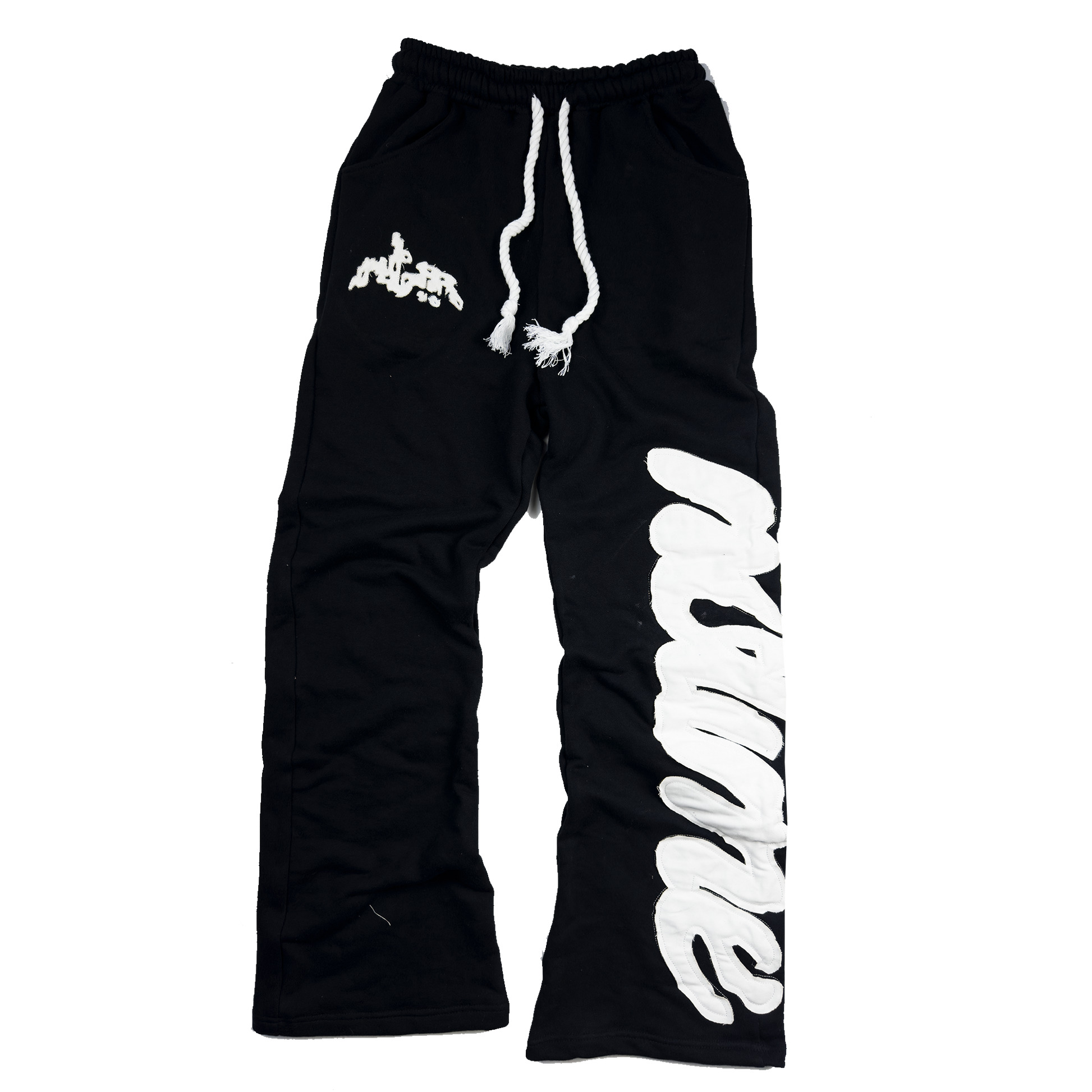 BLACK PATCH SWEATPANTS